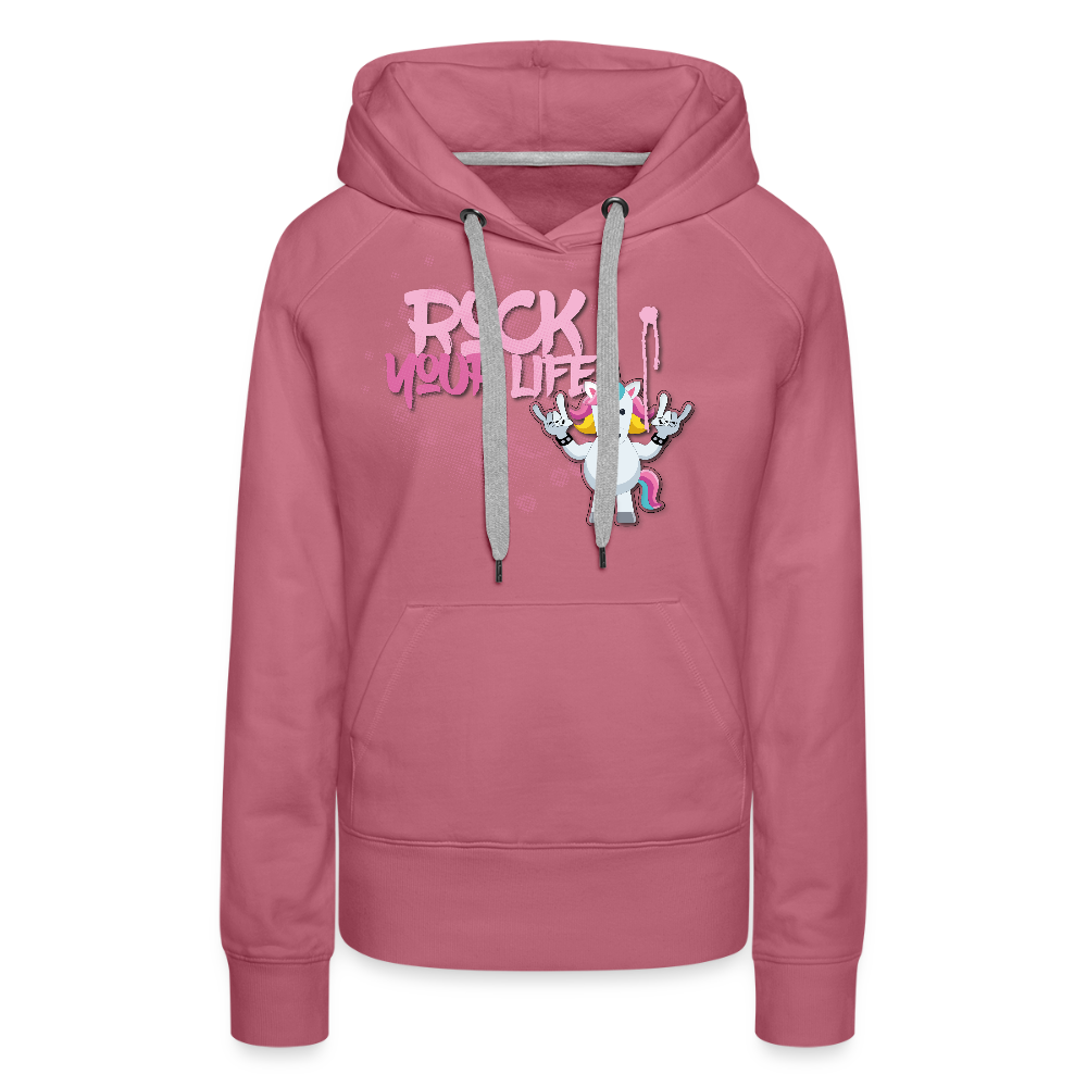 Frauen Premium Hoodie mit ROCK YOUR LIFE PRINT - Malve