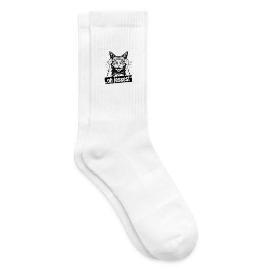 Tennissocken mit OH JESSES Print - Weiß