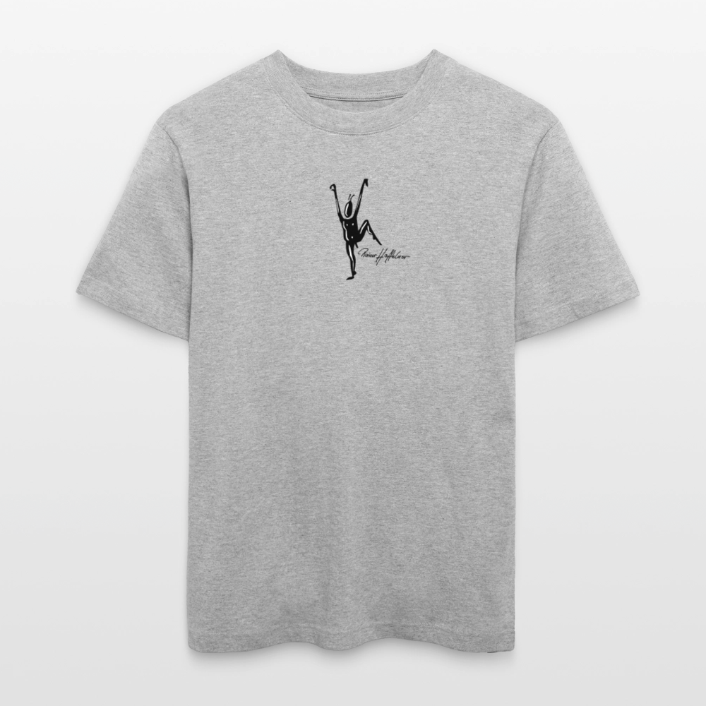 Unisex Bio-T-Shirt mit TUSCHEMÄNNCHEN PRINT - Grau meliert