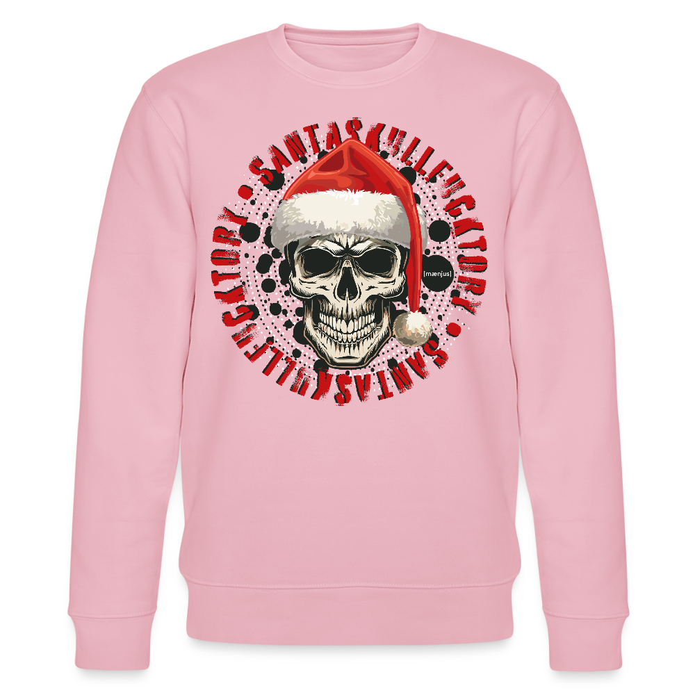 Unisex Bio-Sweatshirt mit SANTASKULL FUCKTORY PRINT - Hellrosa