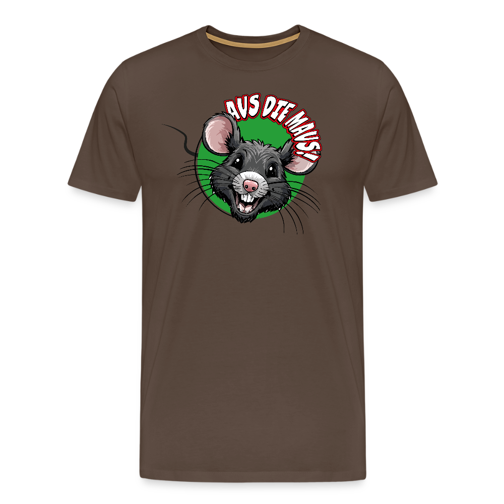 Männer Premium T-Shirt mit AUS DIE MAUS PRINT - Edelbraun