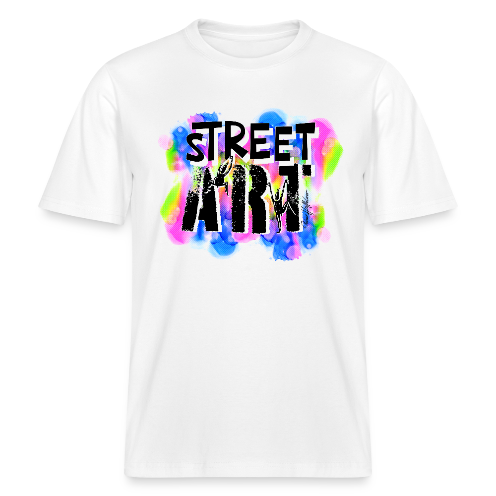 Unisex Bio-T-Shirt mit STREET ART PRINT - Weiß