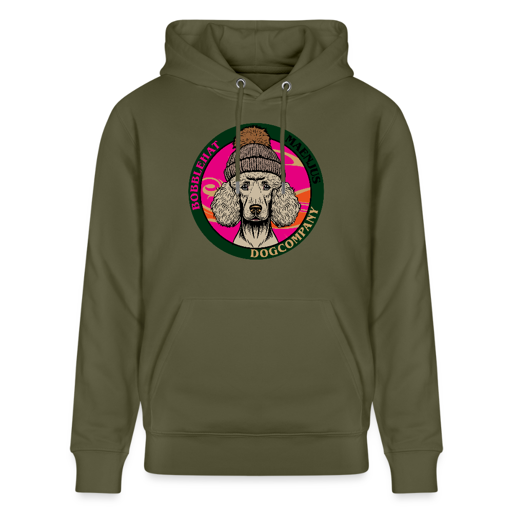 SUnisex Bio-Hoodie mit BOBBLEHAT DOGCOMPANY PRINT - Khaki Grün
