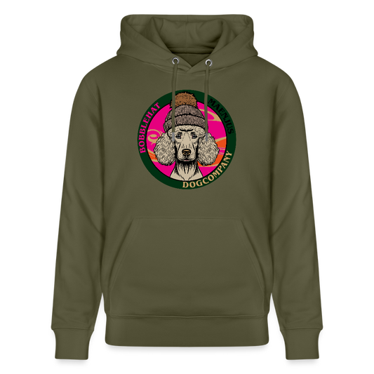 SUnisex Bio-Hoodie mit BOBBLEHAT DOGCOMPANY PRINT - Khaki Grün