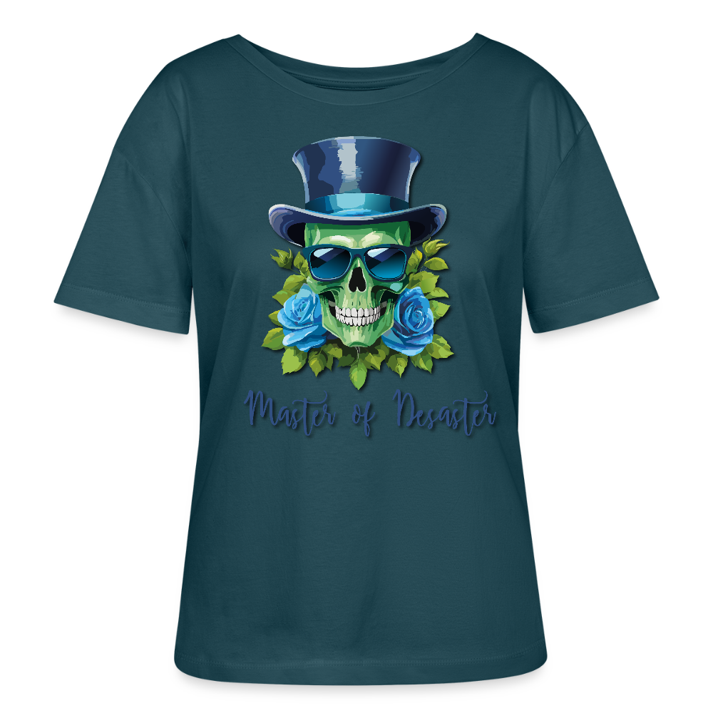 Frauen T-Shirt mit MASTER OF DESASTER SKULL PRINT - Dunkles Petrol
