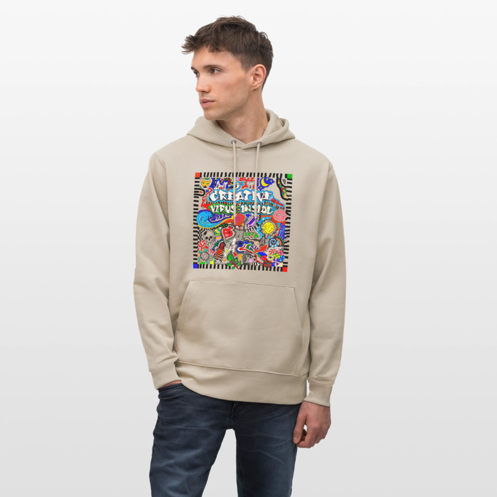 Unisex Bio-Hoodie mit CREATIVE VIRUS INSIDE PRINT - Beige
