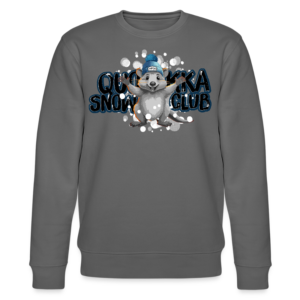 Unisex Bio-Sweatshirt mit QUOKKA SNOWCLUB PRINT - Anthrazit