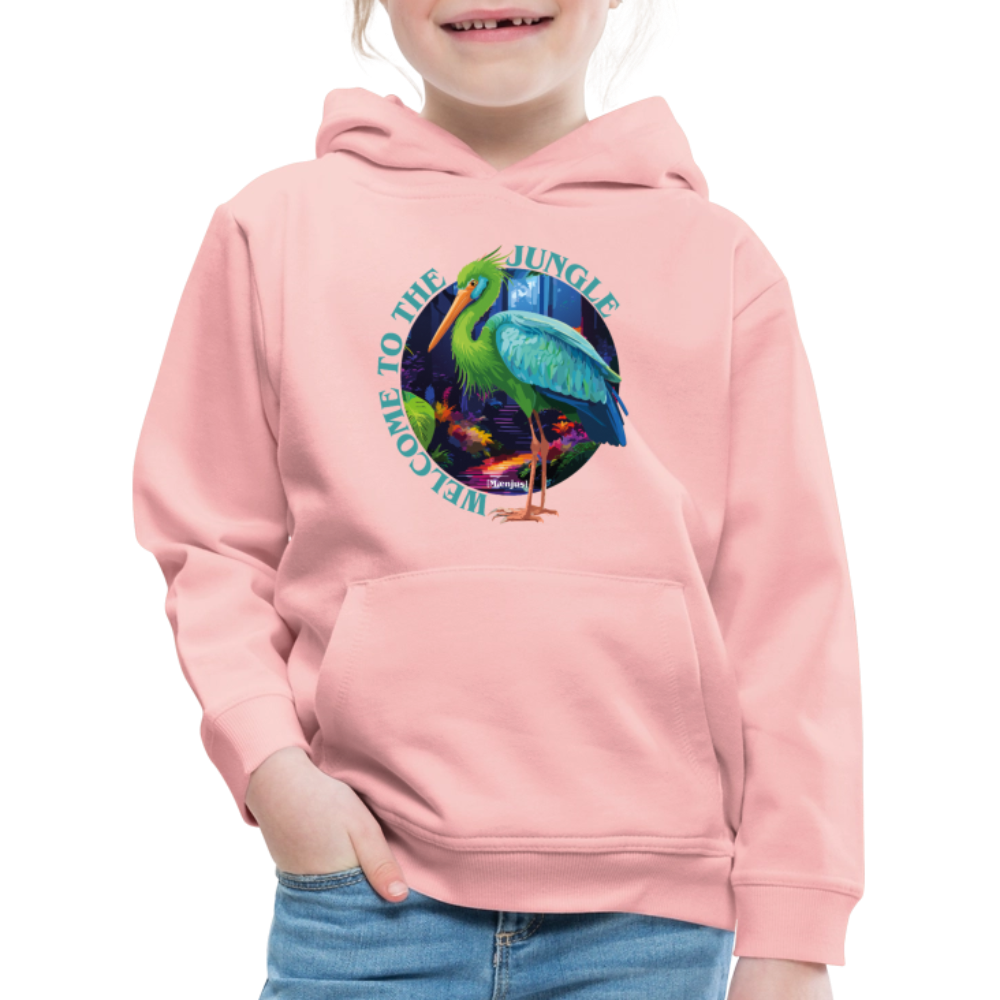 MNJS KIDS Premium Hoodie mit WELCOME TO THE JUNGLE PRINT - Kristallrosa