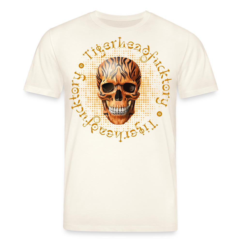 Unisex Bio-T-Shirt mit TIGERHEAD SKULL PRINT Vorderseite - Naturweiß