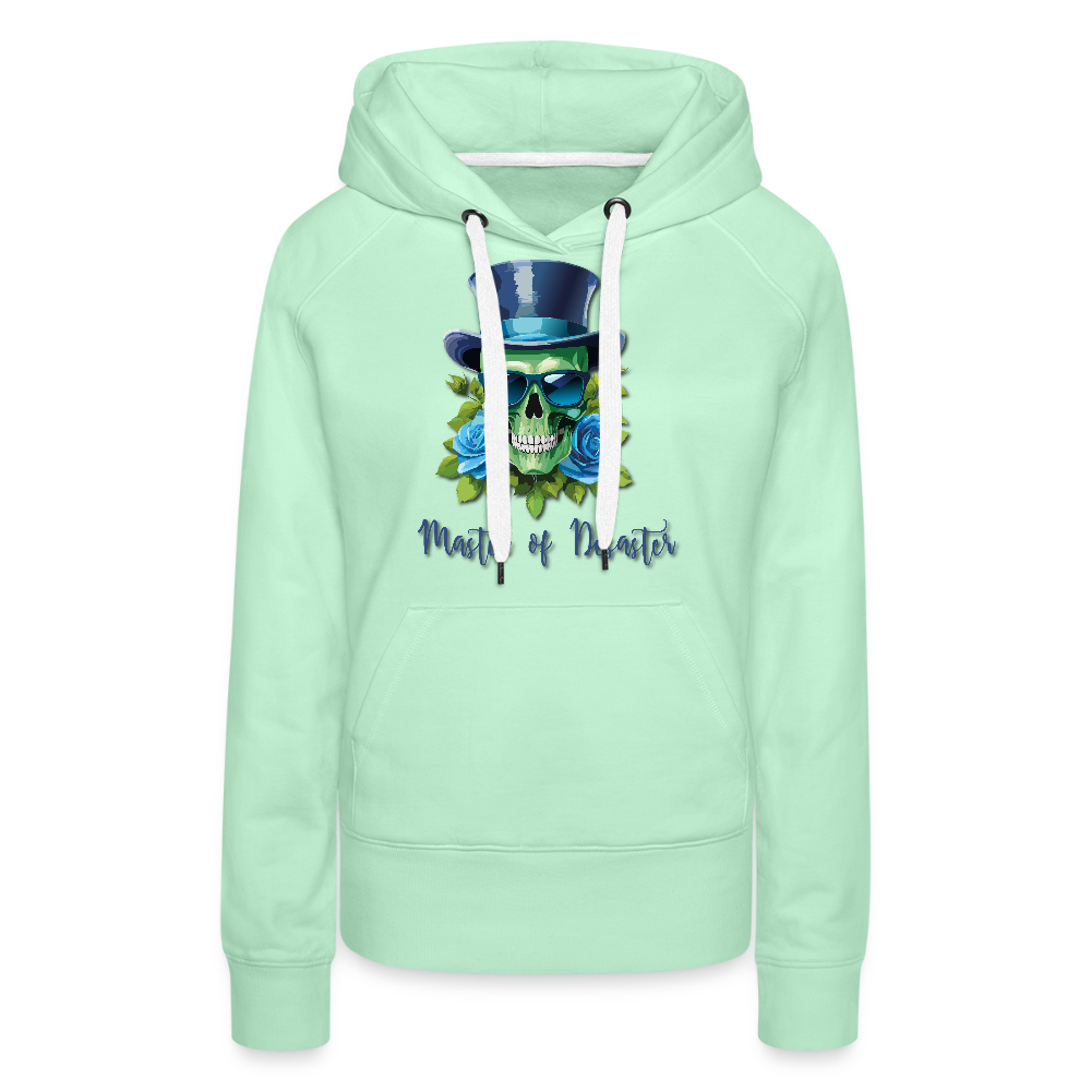Frauen Premium Hoodie mit MASTER OF DESASTER SKULL PRINT - helles Mintgrün