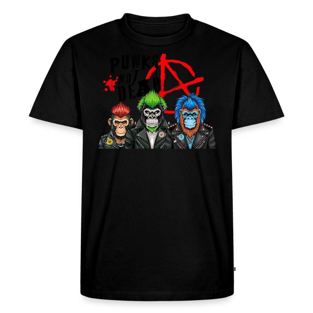 Männer Premium T-Shirt mit PUNKS NOT DEAD PRINT - Schwarz