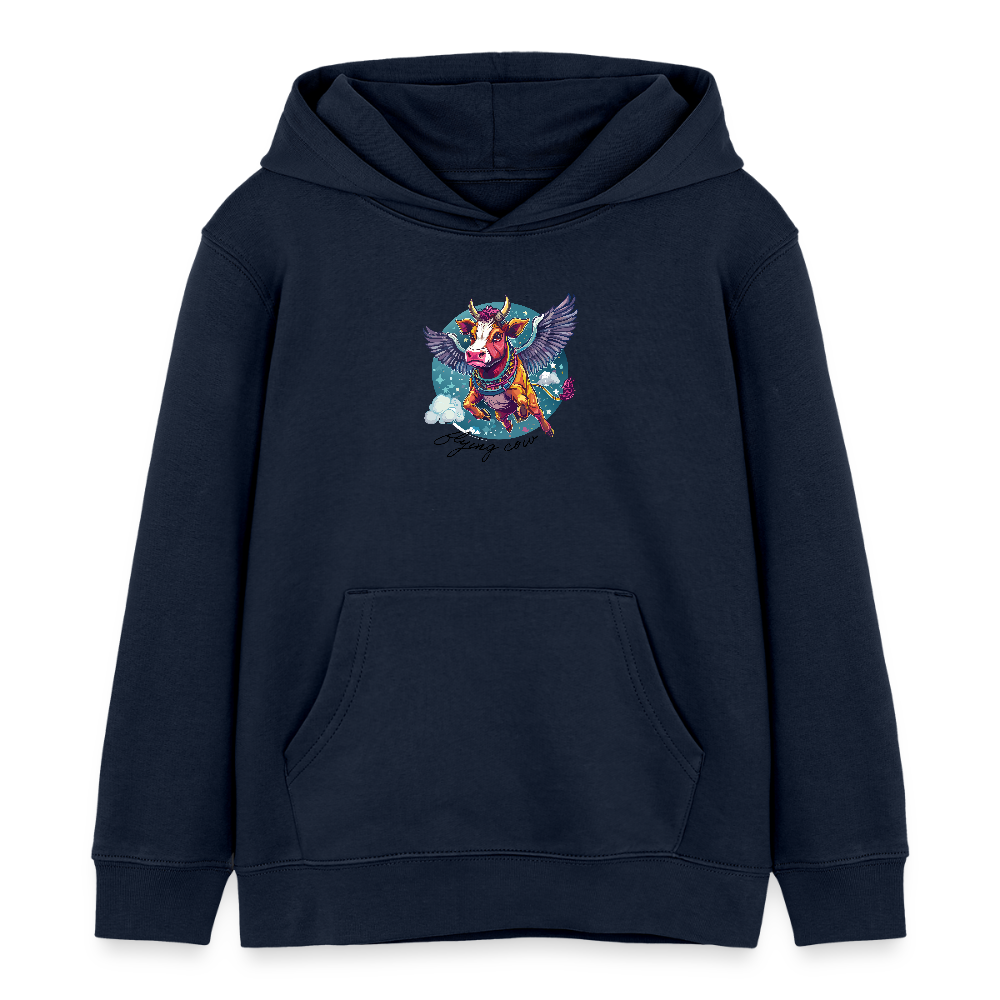 MNJS KIDS Bio-Hoodie mit FLYING COW PRINT - Navy