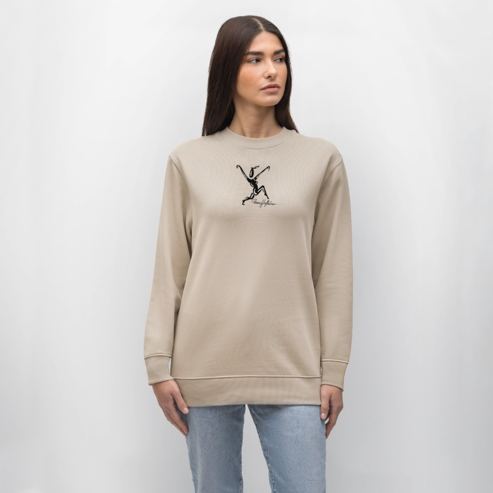 Unisex Bio-Sweatshirt mit TUSCHEWEIBCHEN PRINT - Beige