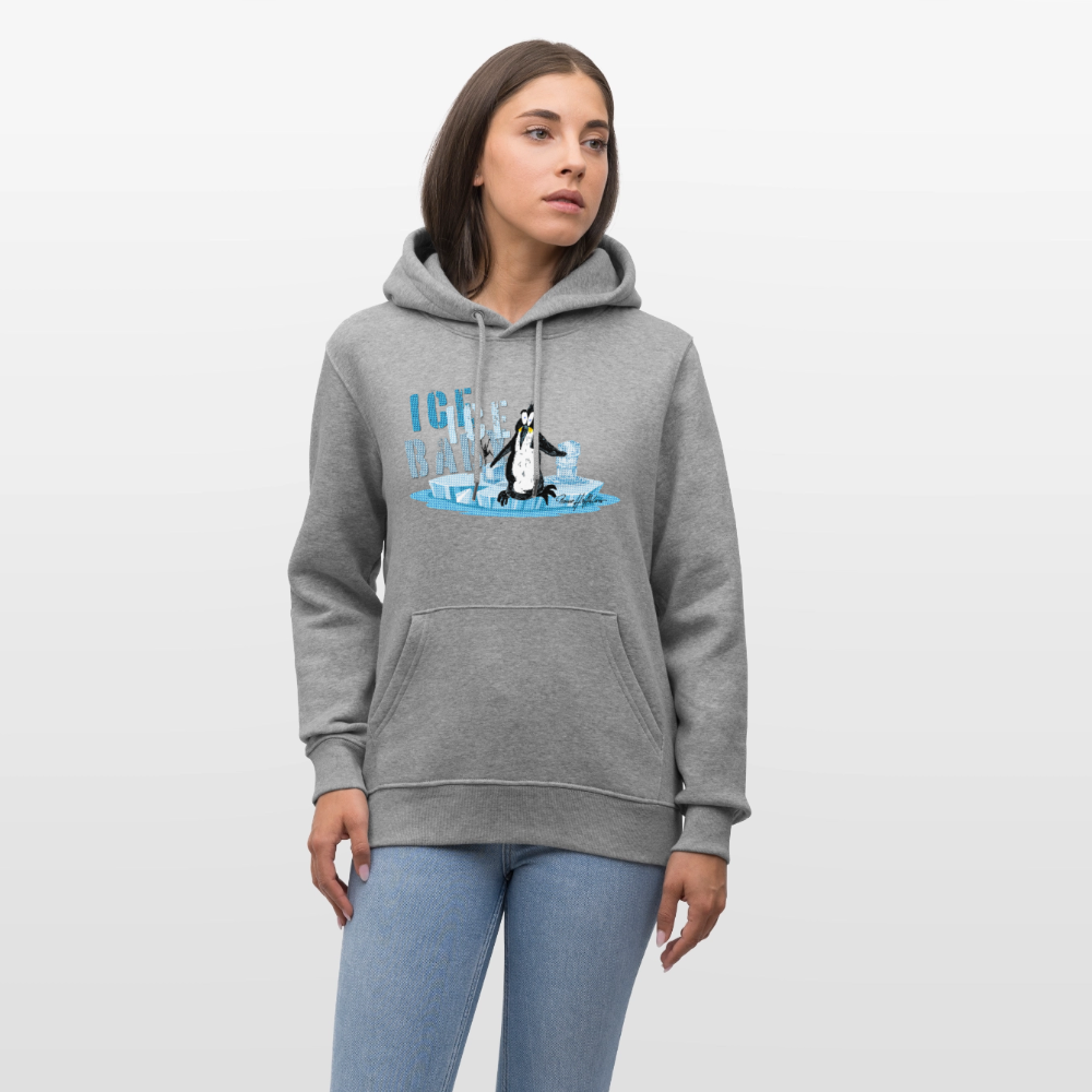 Unisex Bio-Hoodie mit ICE ICE BABY PINGUIN PRINT - Hellgrau marmoriert