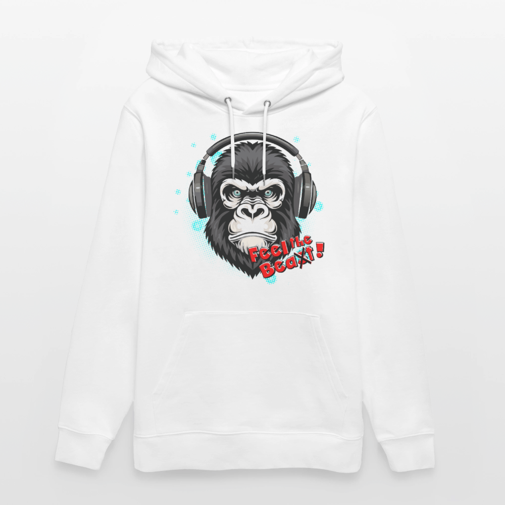 Unisex Hoodie mit FEEL THE BEA(S)T PRINT - Weiß