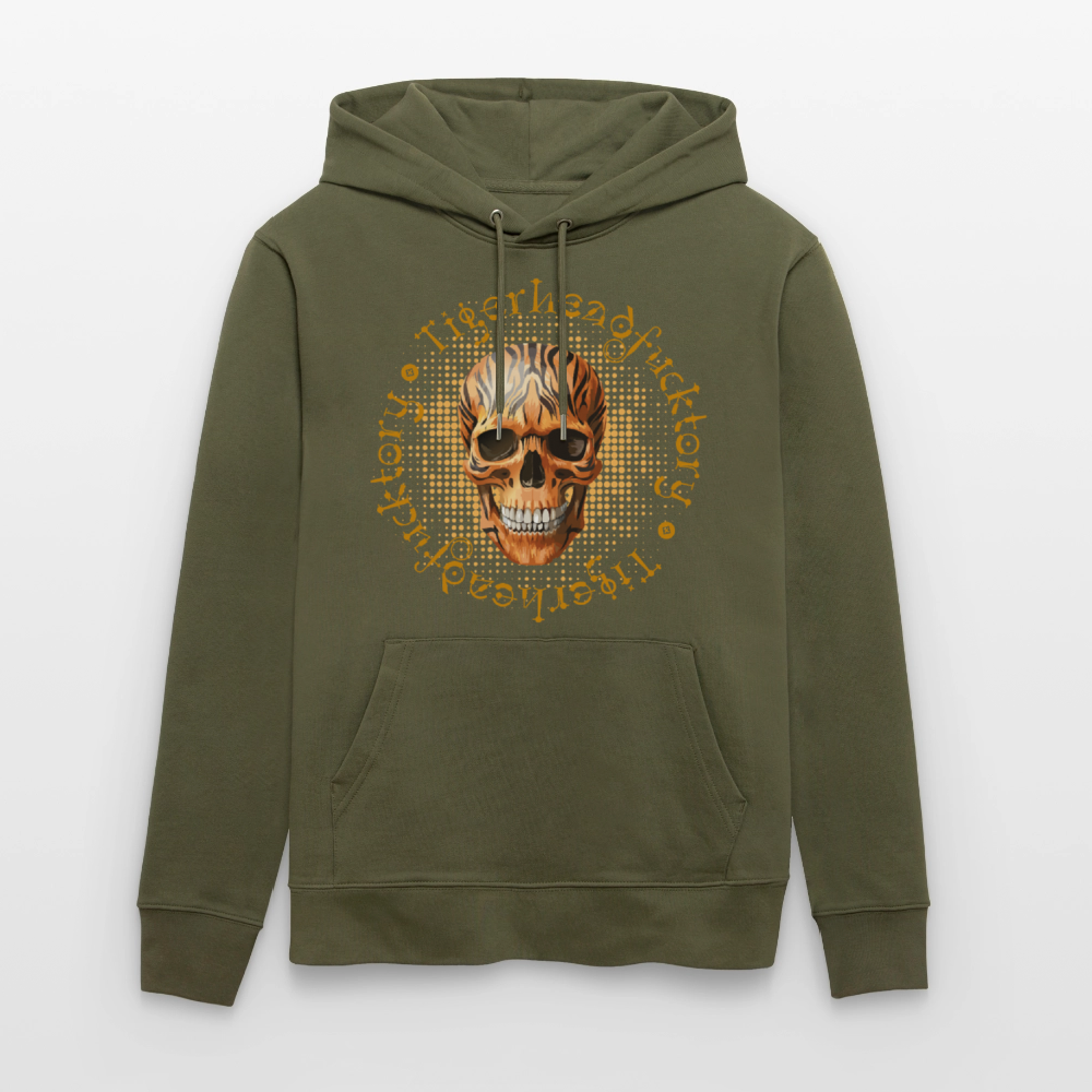 Unisex Hoodie mit TIGERHEAD SKULL PRINT - Khaki Grün