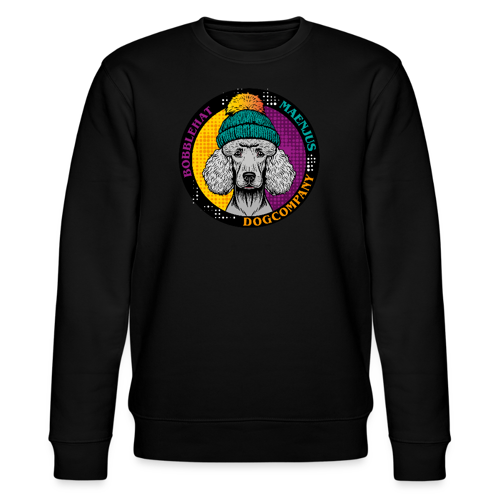 Unisex Bio-Sweatshirt mit BOBBLEHAT DOGCOMPANY PRINT - Schwarz