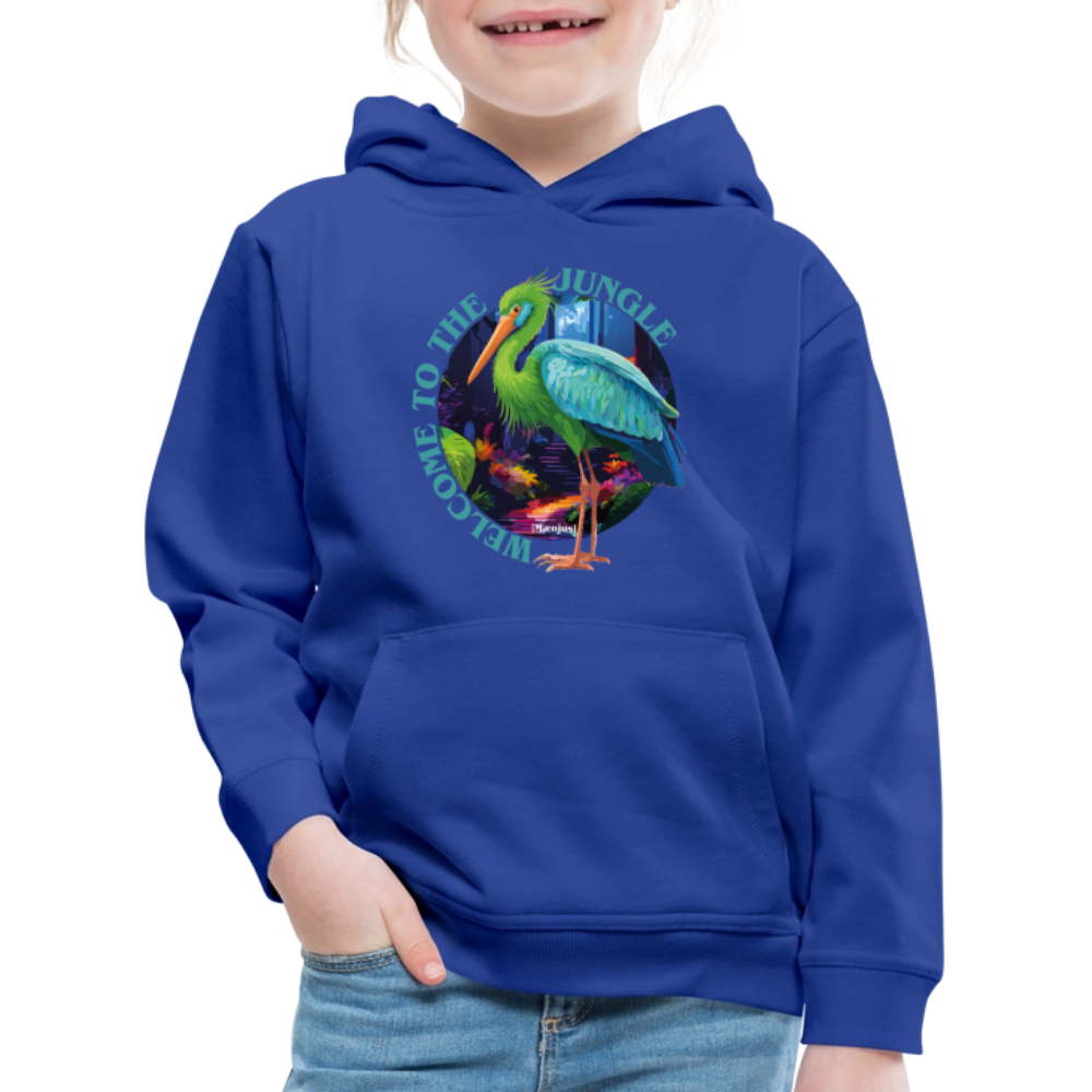 MNJS KIDS Premium Hoodie mit WELCOME TO THE JUNGLE PRINT - Royalblau