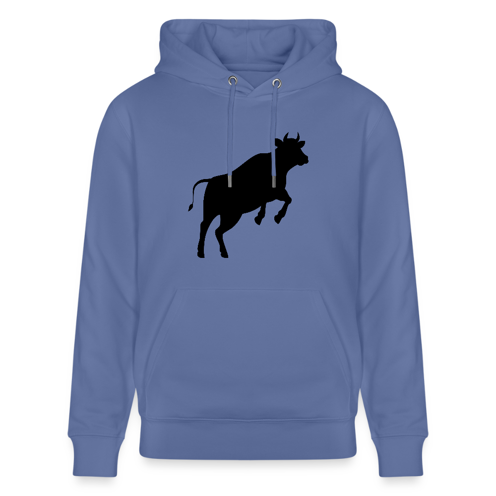 Unisex Hoodie mit JUMPING COW PRINT - Blau