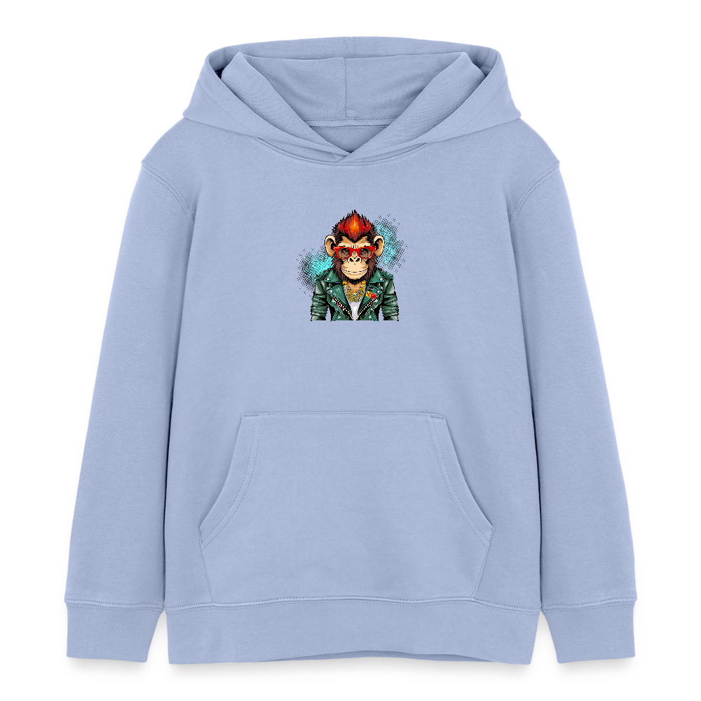 MNJS KIDS Bio-Hoodie mit MONKEY PRINT - Sky