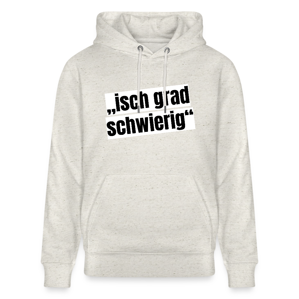 Unisex Hoodie mit ISCH GRAD SCHWIERIG PRINT - Beige meliert