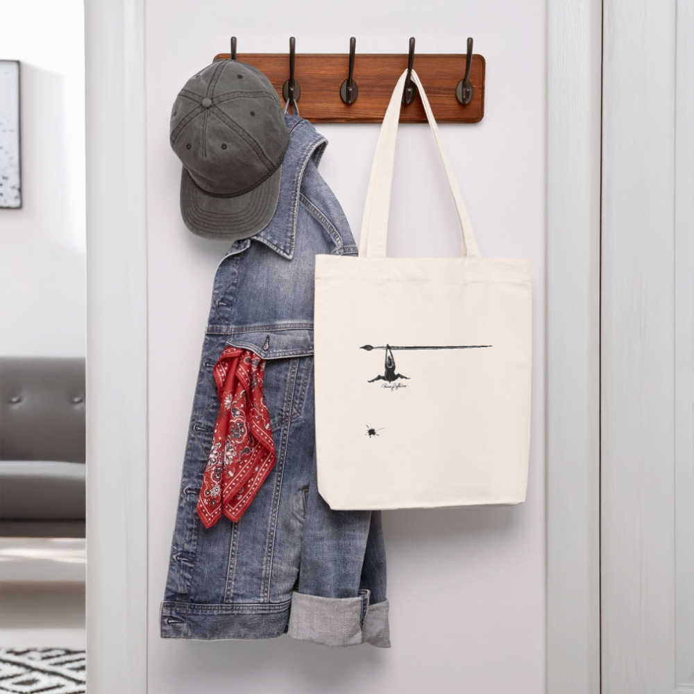 Recycelter Heavyweight Stoffbeutel mit TUSCHEMÄNNCHEN PRINT - Naturweiß