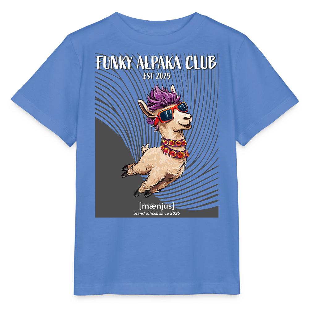 MNJS KIDS Bio T-Shirt mit FUNKY ALPAKA CLUB PRINT - Blau