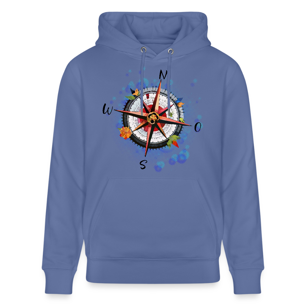 Unisex Hoodie mit WINDROSE PRINT - Blau