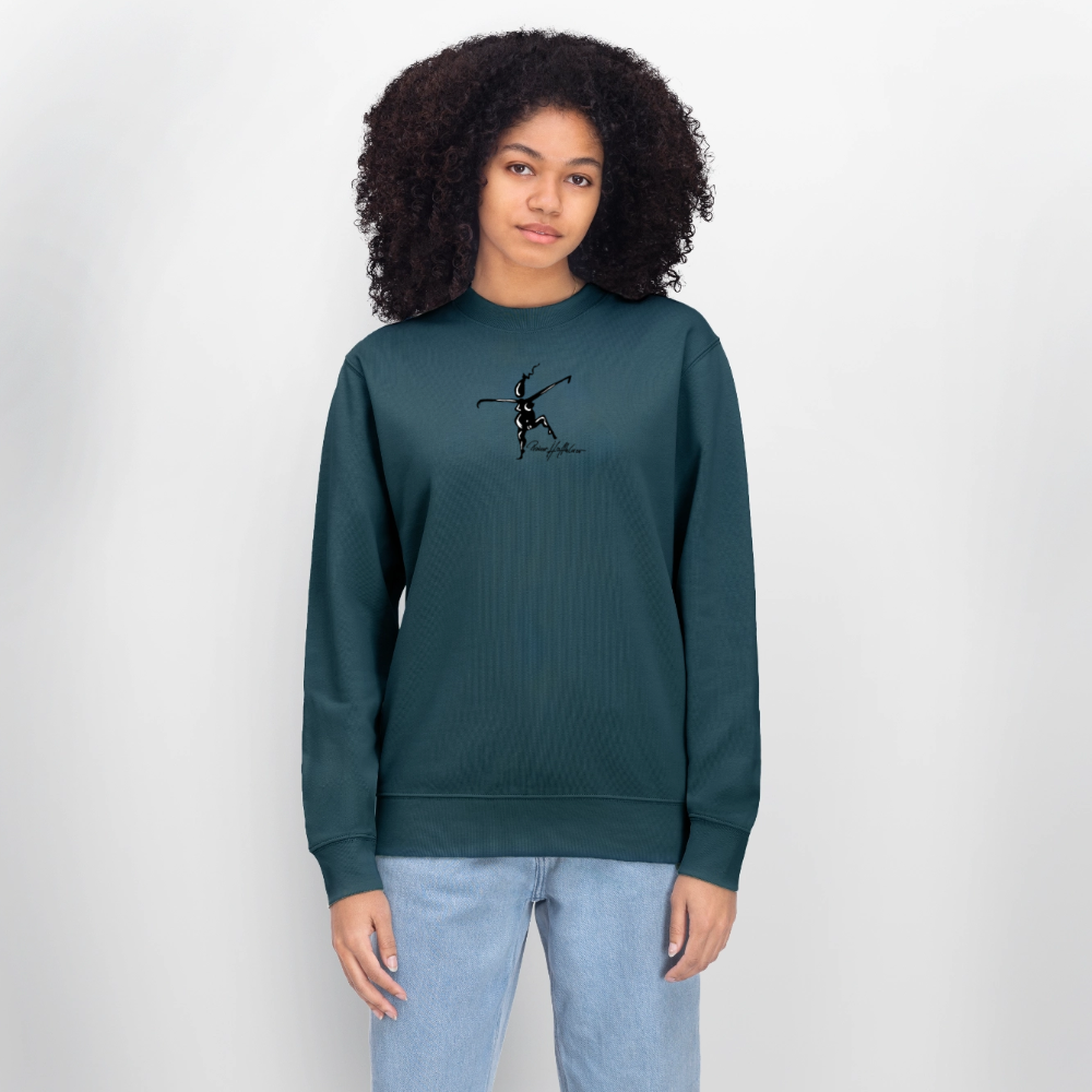 Unisex Bio-Sweatshirt mit TUSCHEWEIBCHEN PRINT - Dunkles Petrol