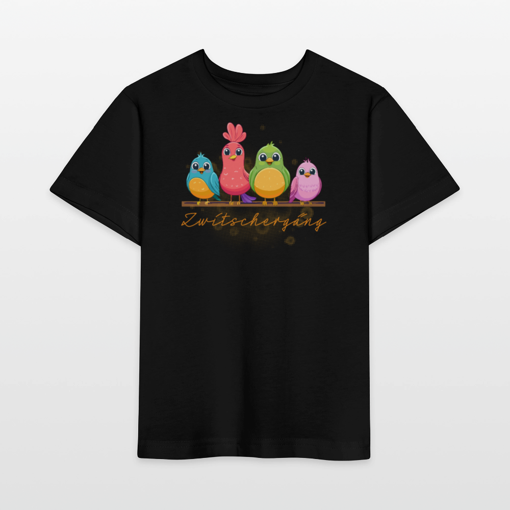 Kinder T-Shirt MINI mit Zwitschergäng Print - Schwarz