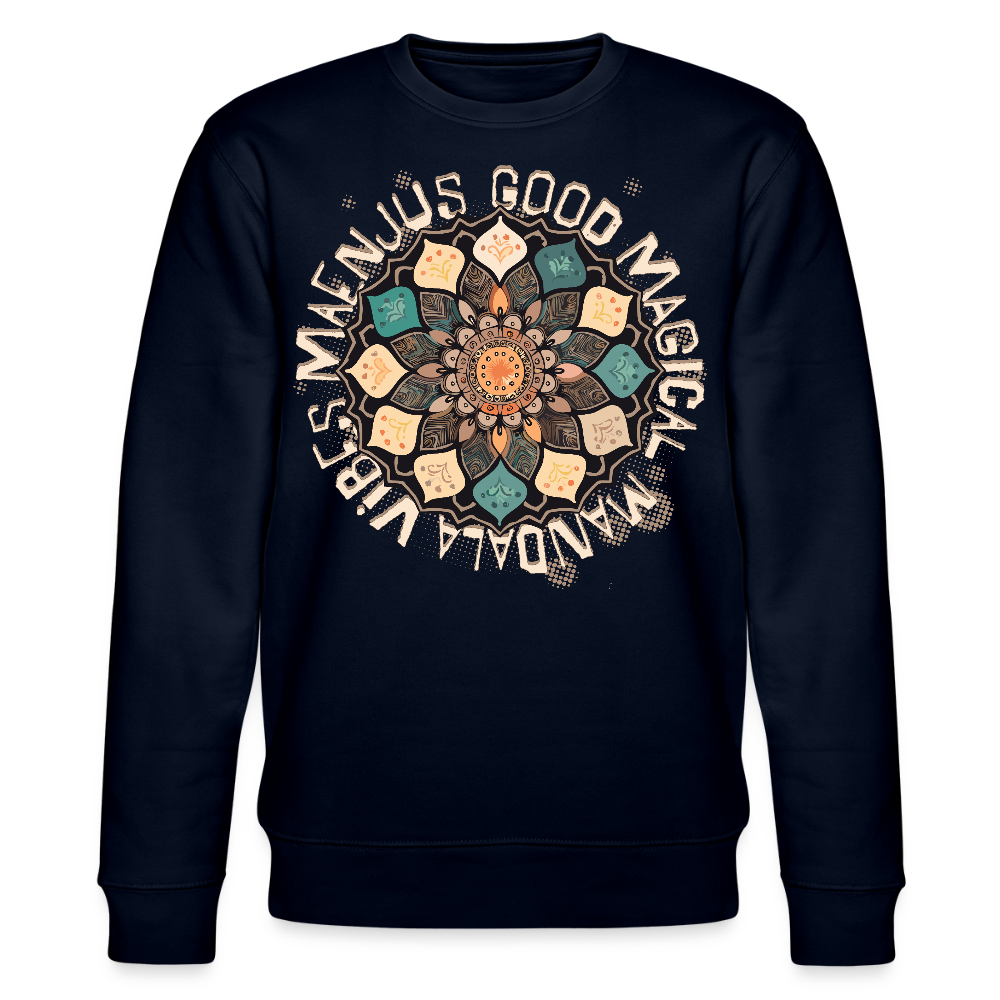 Unisex Bio-Sweatshirt mit MANDALA VIBES PRINT - Navy