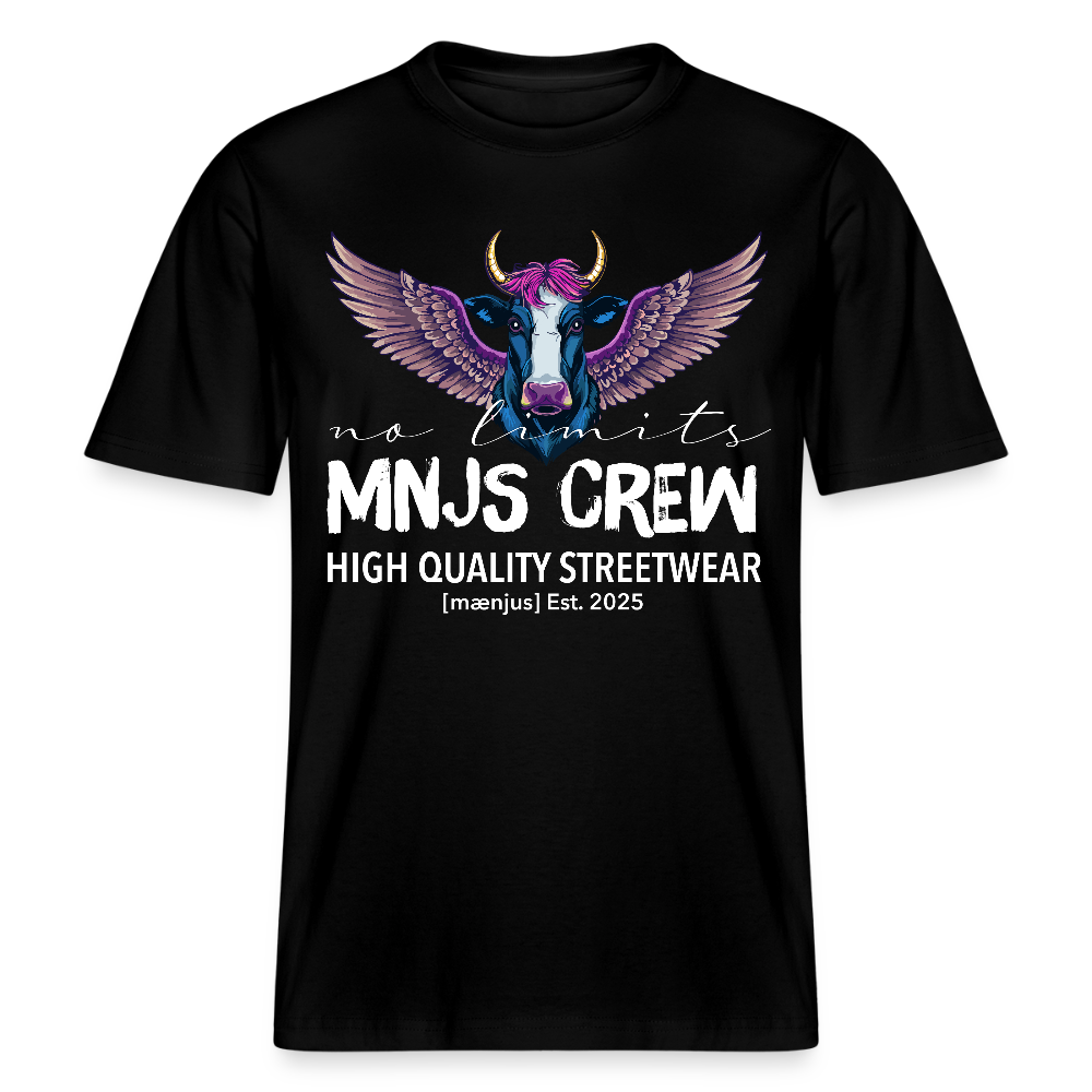 Unisex Bio-T-Shirt mit MNJS CREW no limits PRINT - Schwarz