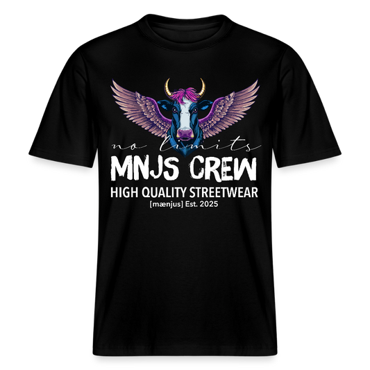 Unisex Bio-T-Shirt mit MNJS CREW no limits PRINT - Schwarz