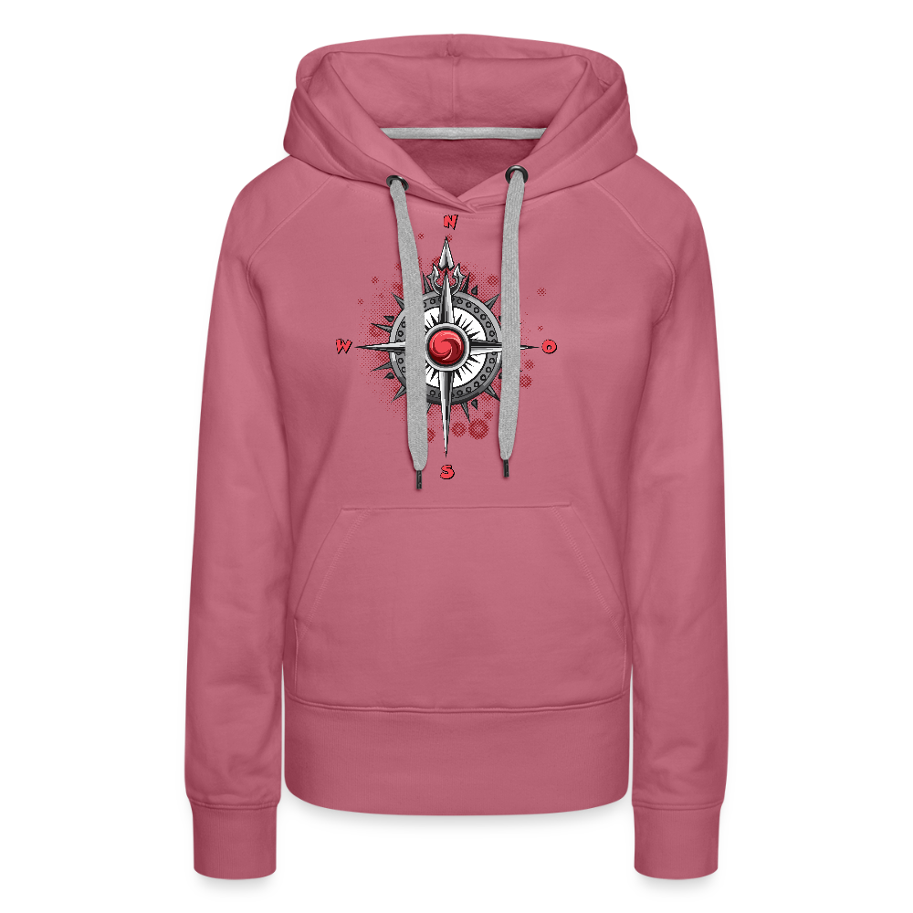 Frauen Premium Hoodie mit WINDROSE PRINT - Malve