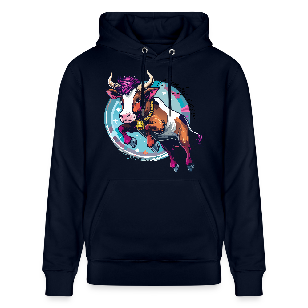 Unisex Hoodie mit FUNKY COW PRINT - Navy