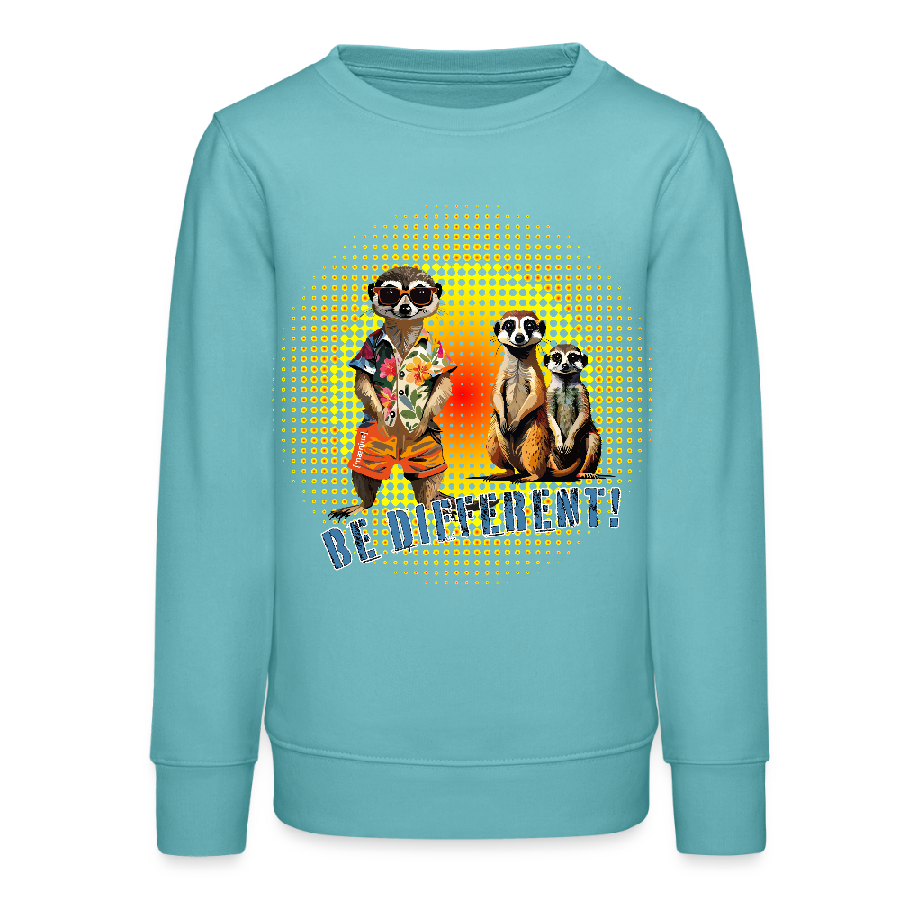 MNJS TEENS Bio Sweatshirt mit BE DIFFERENT PRINT - Pastelltürkis