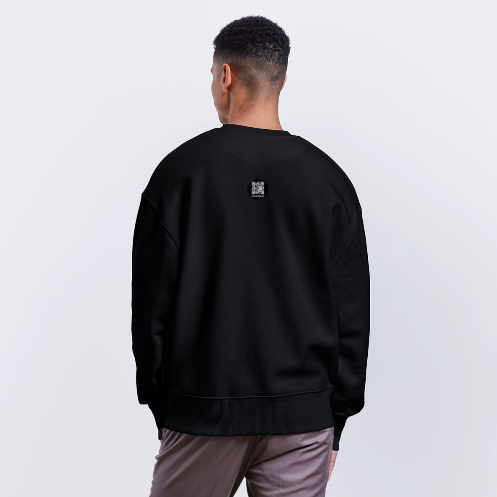 Unisex Oversize Pullover mit zündX PRINT - Schwarz