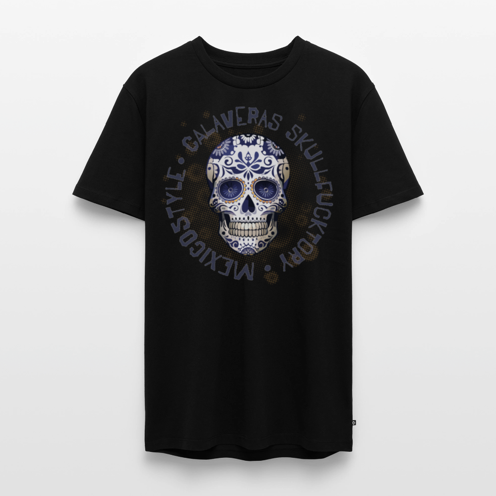 Männer Premium T-Shirt mit CALAVERAS SKULL PRINT - Schwarz