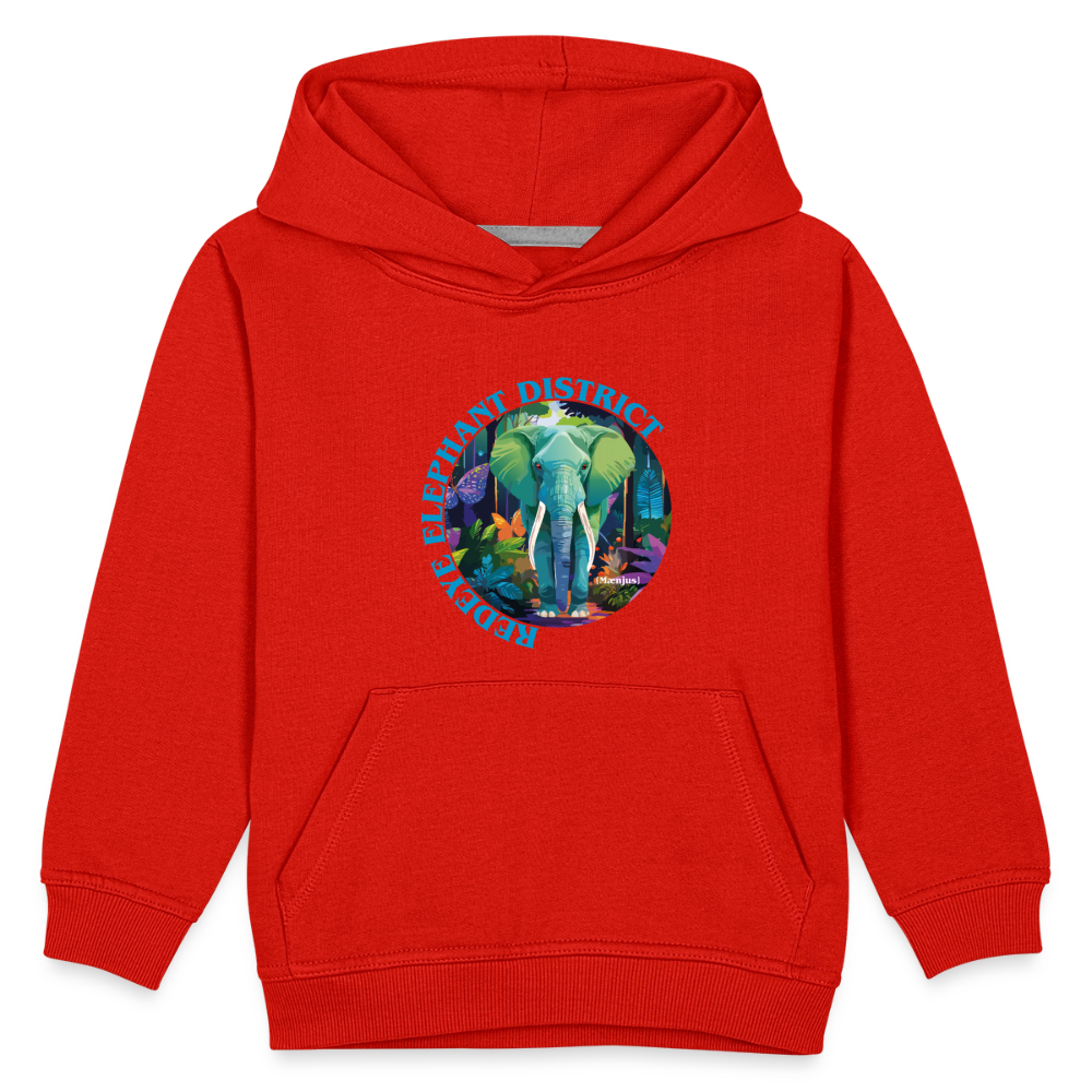 MNJS KIDS Premium Hoodie mit REDEYE ELEPHANT DISTRICT PRINT - Rot