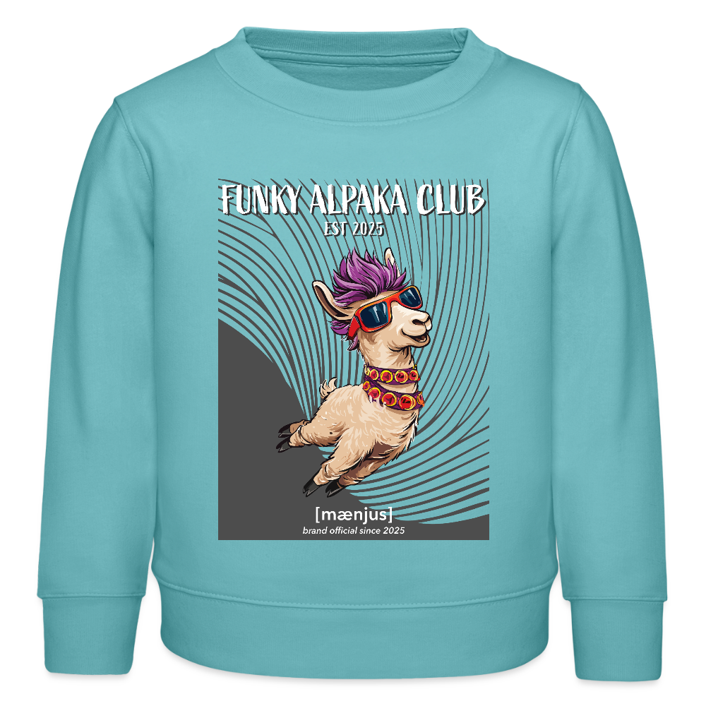 MNJS KIDS Mini Changer Bio Sweatshirt mit FUNKY ALPAKA CLUB PRINT - Pastelltürkis