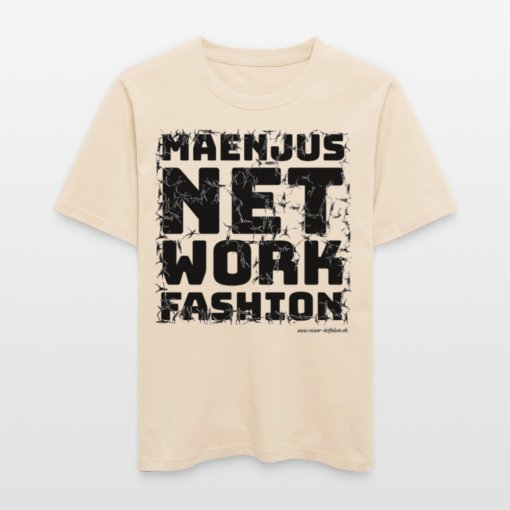 Unisex Bio-T-Shirt mit MAENJUS NETWORK FASHION PRINT - Weißgrau