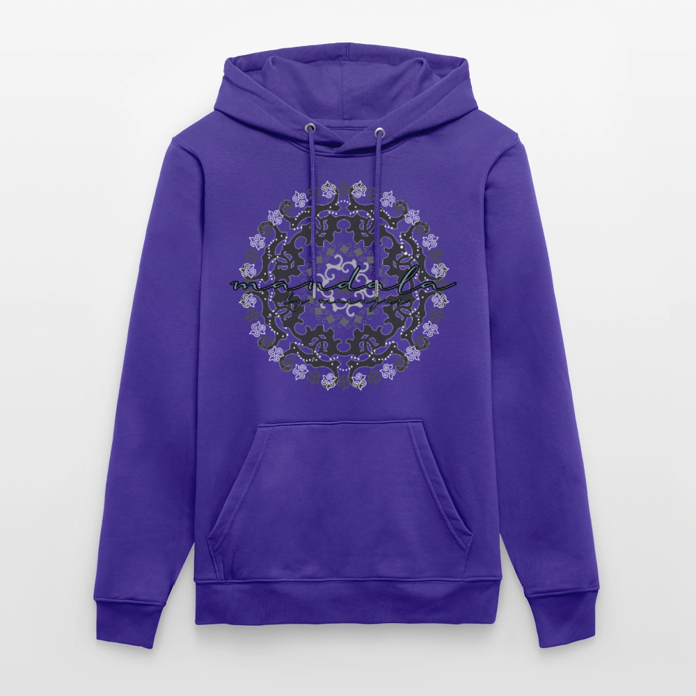 Unisex Bio-Hoodie mit BLACK MANDALA PRINT - Purple Love