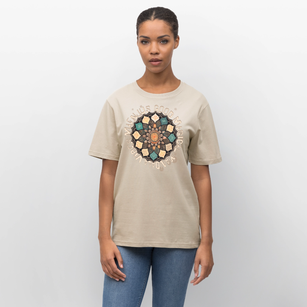 Unisex Bio-T-Shirt mit MANDALA VIBES PRINT - Weißgrau