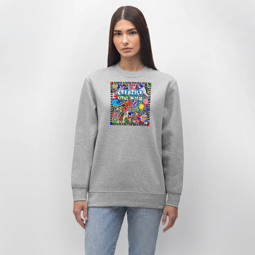 Unisex Bio-Sweatshirt mit CREATIVE VIRUS INSIDE PRINT - Grau meliert