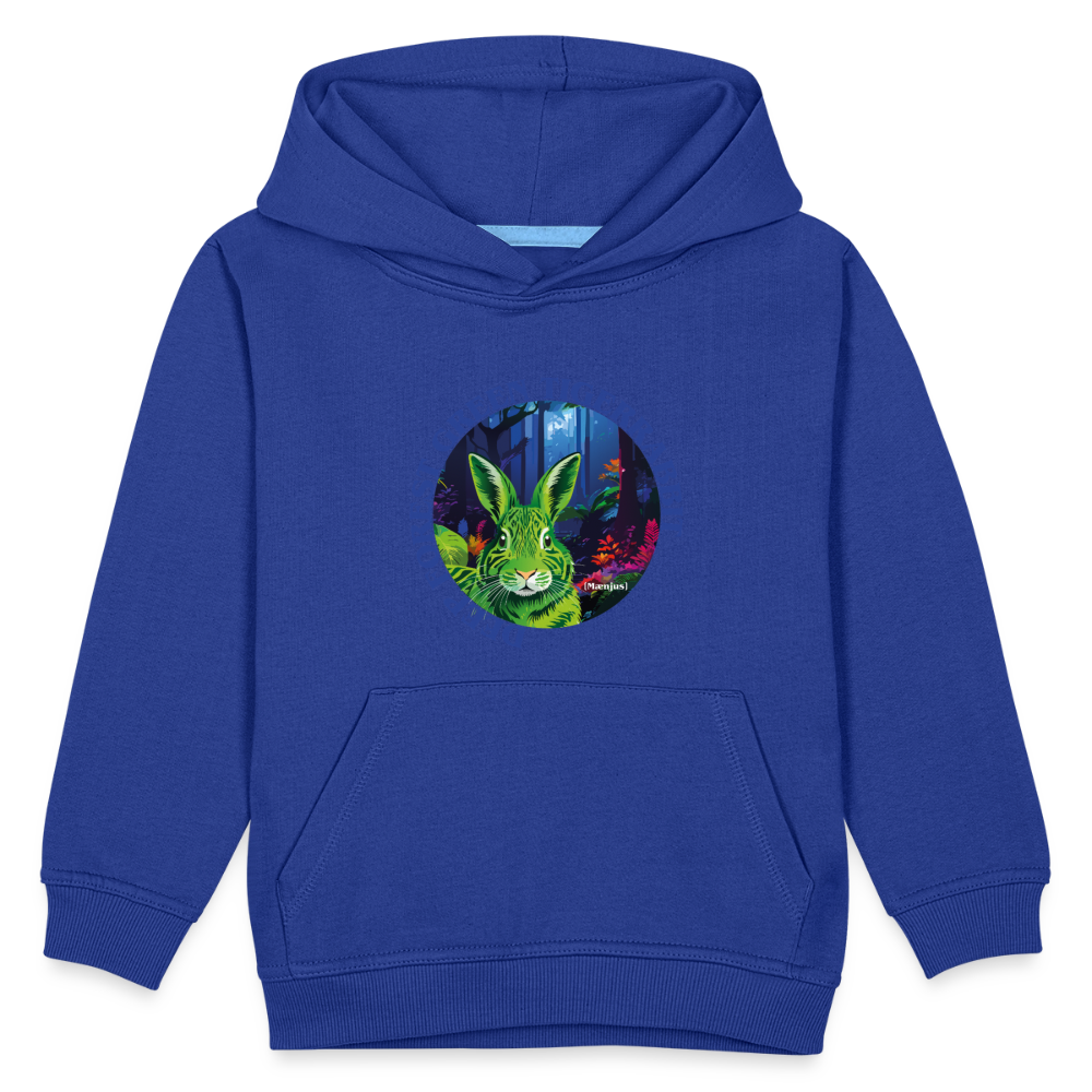 MNJS KIDS Premium Hoodie mit DEEP FOREST GREEN TIGERRABBIT PRINT - Royalblau