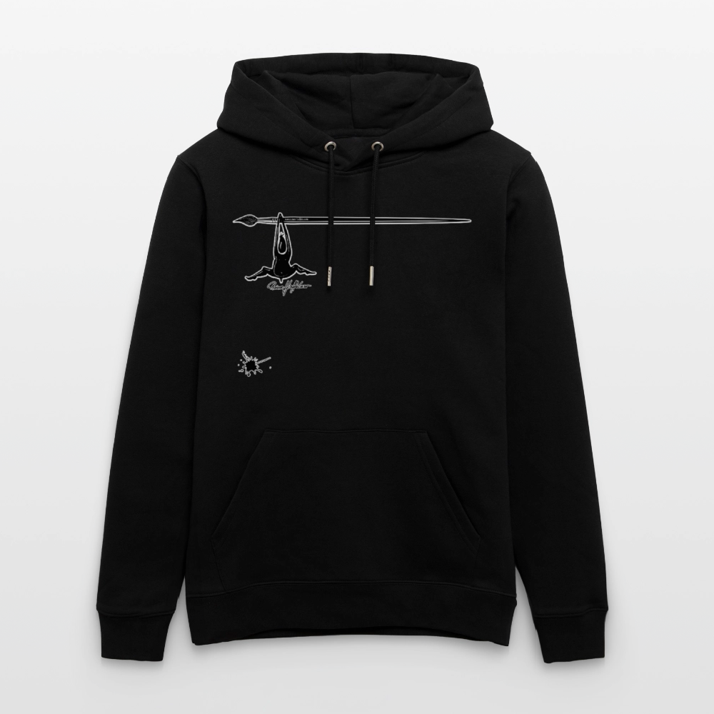 Unisex Hoodie mit TUSCHEMÄNNCHEN PRINT - Schwarz