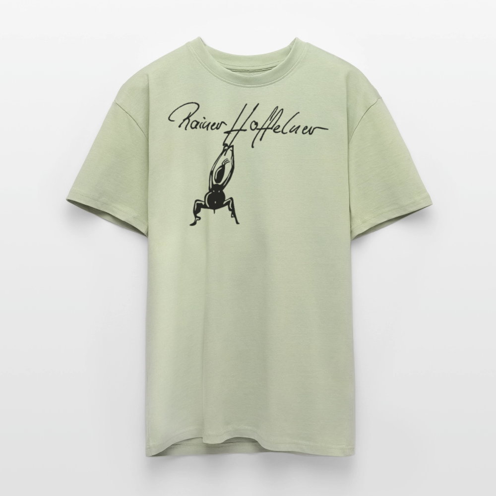 Heavy Oversize T-Shirt mit TUSCHEMÄNNCHEN PRINT - Leichtes Salbeigrün