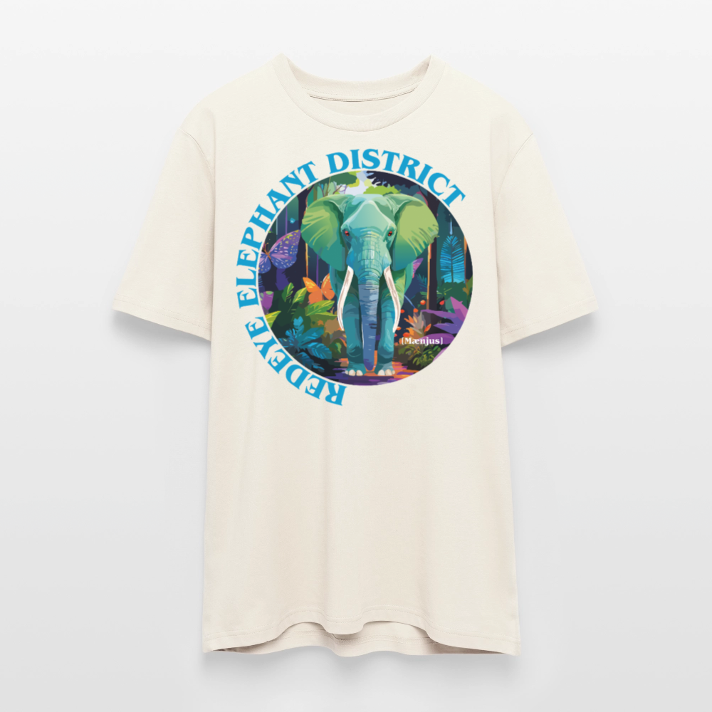 Unisex Bio-T-Shirt mit REDEYE ELEPHANT DISTRICT PRINT Vorderseite - Naturweiß
