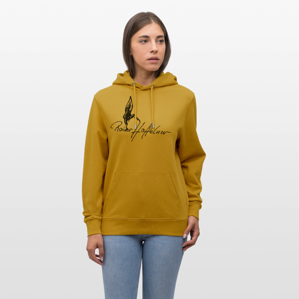 Unisex Bio-Hoodie mit TUSCHEMÄNNCHEN PRINT - Ocker