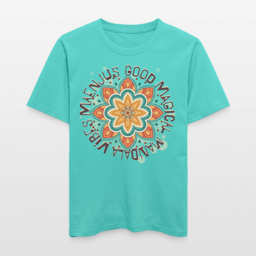 Unisex Bio-T-Shirt mit MANDALA VIBES PRINT - Poolblau